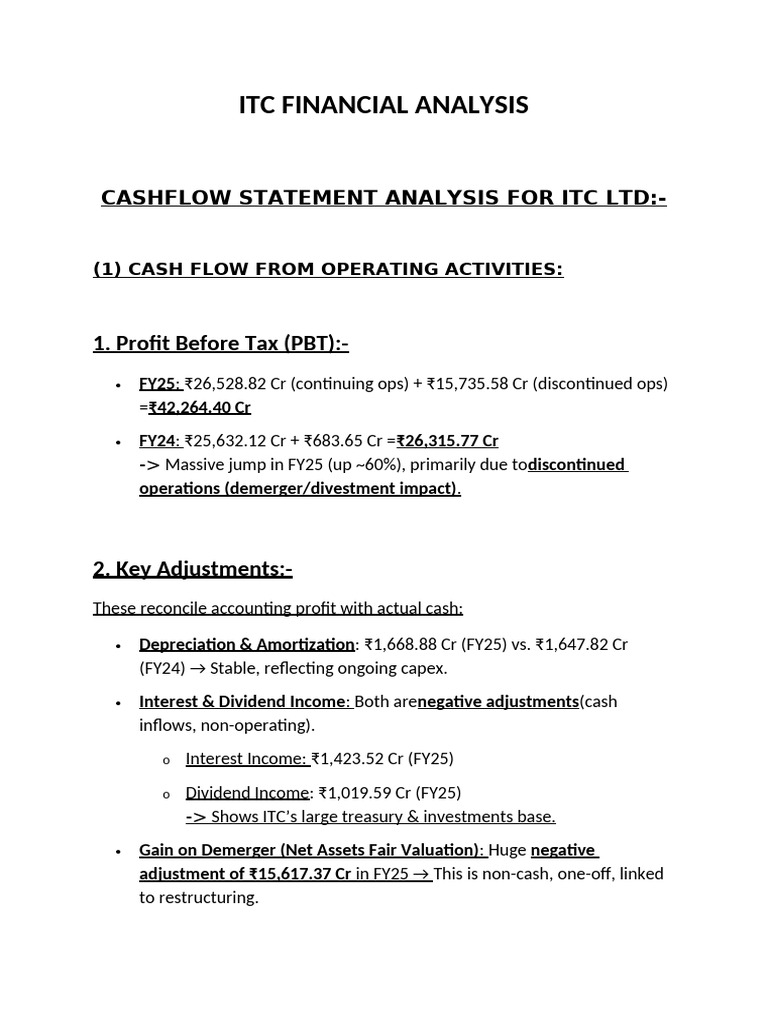 Itc Financial Analysis | PDF | Working Capital | Revenue