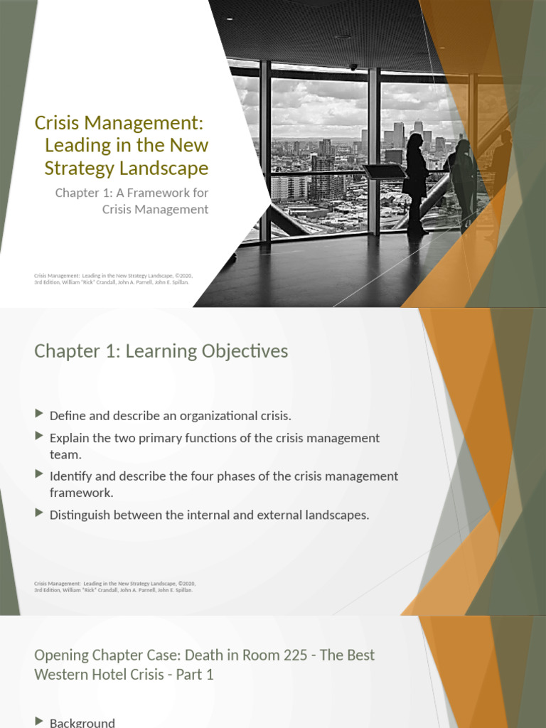 Chapter 1 - A Framework For Crisis Management | PDF | Crisis Management ...
