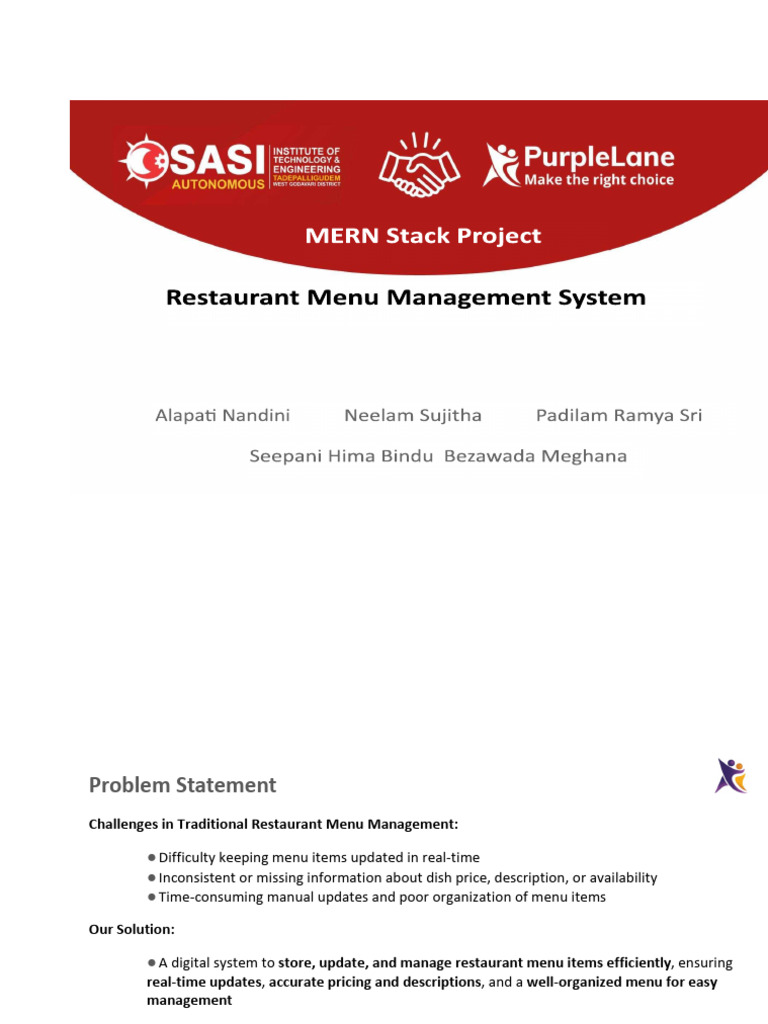 Digital Restaurant Menu Management System | PDF | Menu | Computing