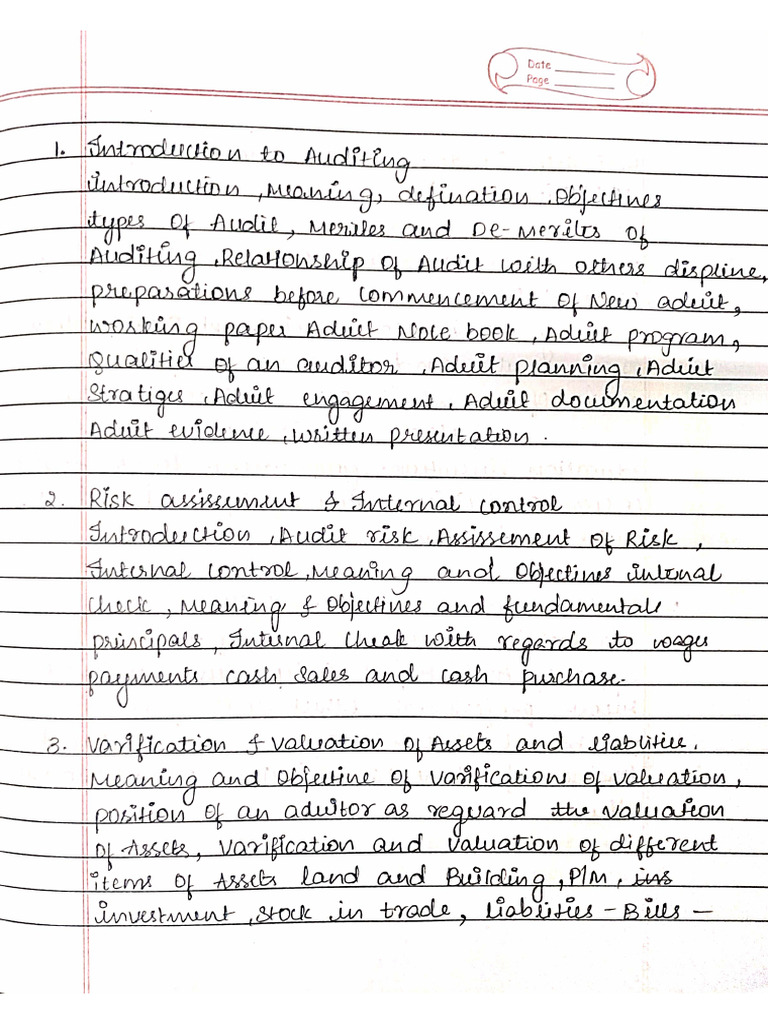 Principle and Auditing Notes | PDF