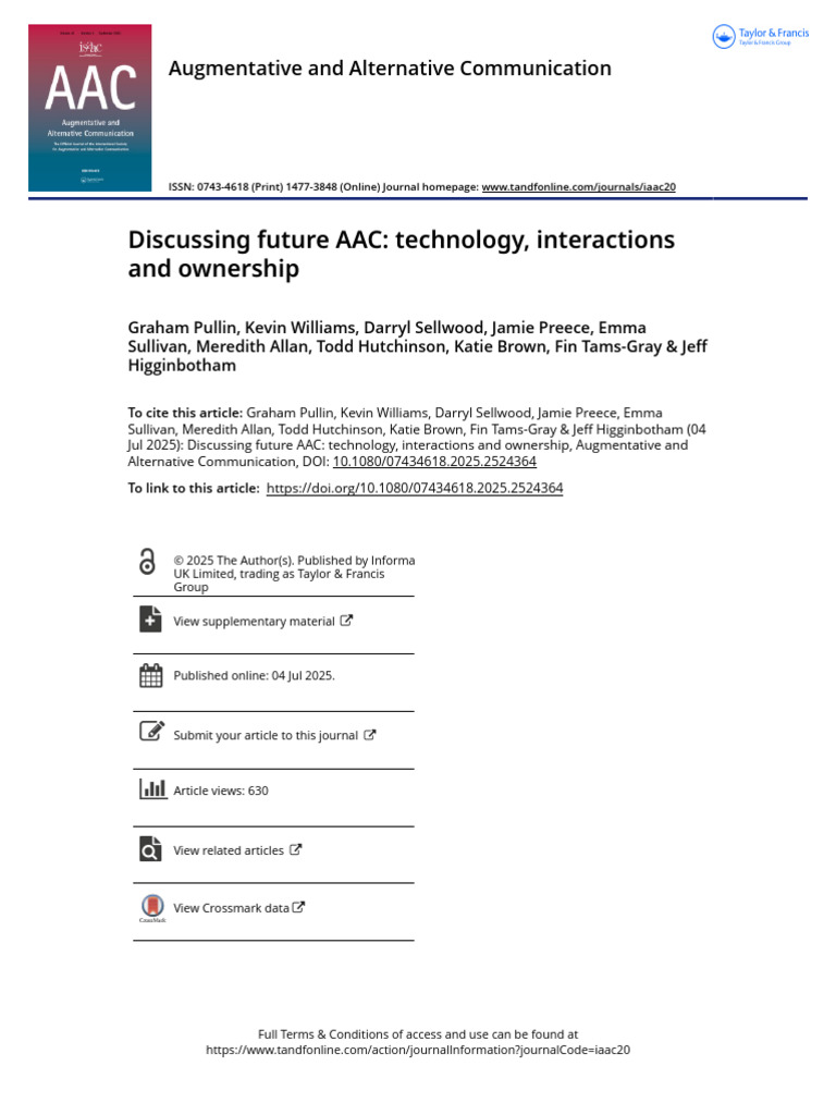 Discussing Future AAC Technology Interactions and Ownership | PDF ...