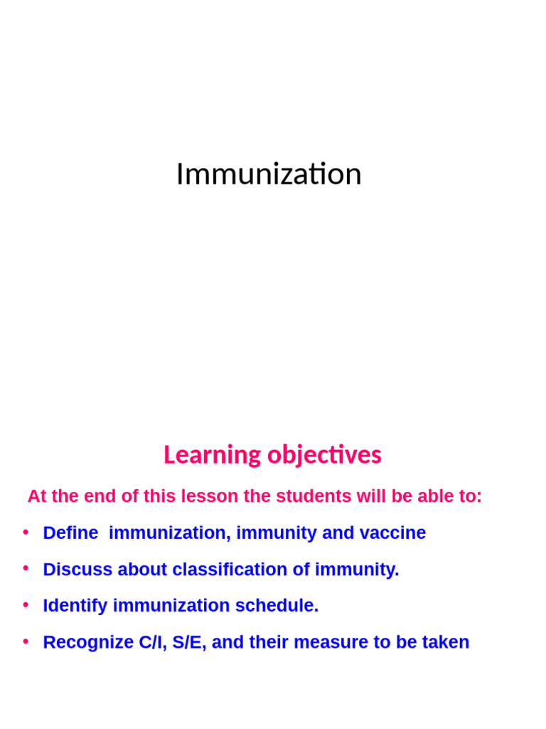 Immunization Overview and Guidelines | PDF | Vaccines | Adaptive Immune ...