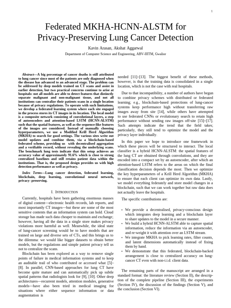 Federated Learning for Secure Lung Cancer Detection | PDF | Ct Scan ...