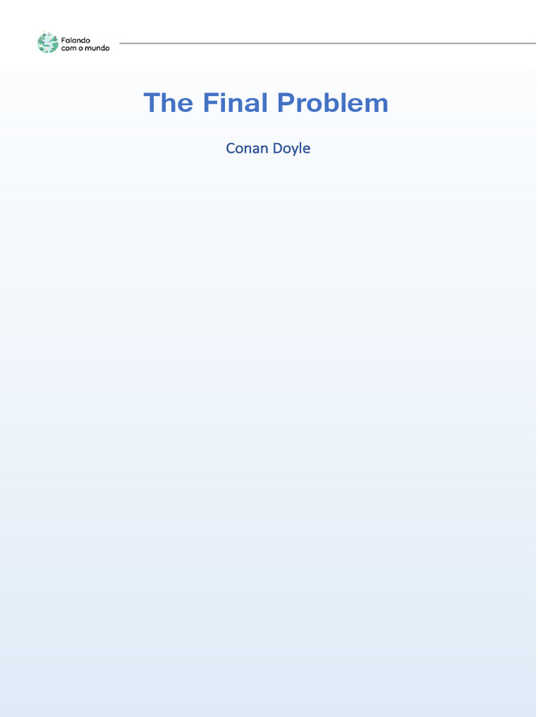 Sherlock Holmes vs. Moriarty: The Final Problem | PDF | The Final ...