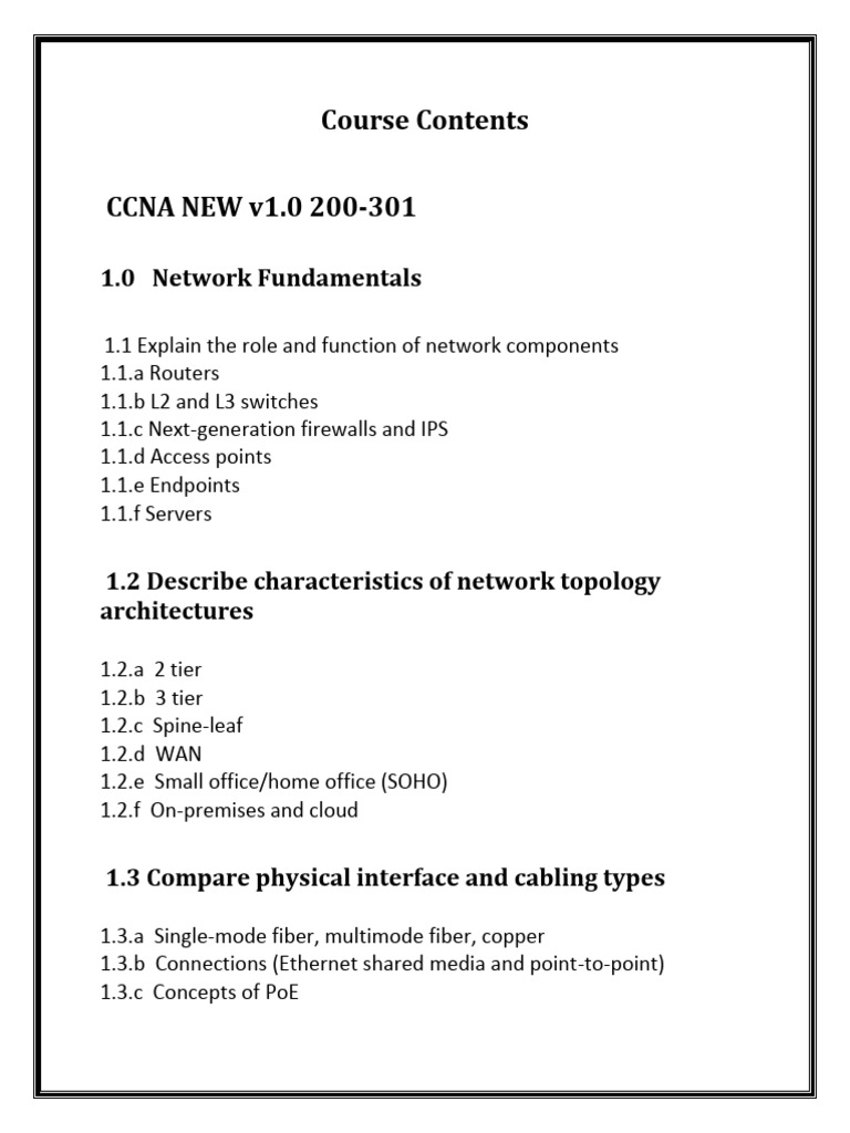 CCNA 200-301 Course Overview | PDF | Ip Address | Computer Network