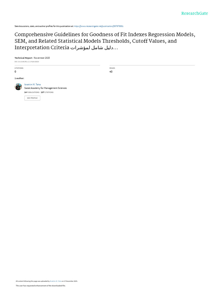 Goodness of Fit Indexes Guidelines | PDF | Mean Squared Error | Errors ...