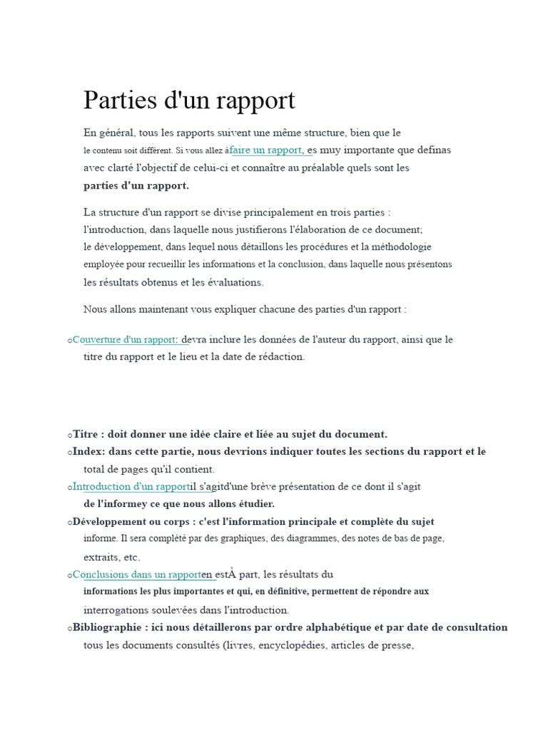 Parties D'un Rapport | PDF