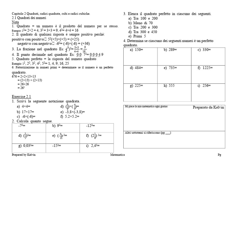 Note Di Matematica Di Form 2 + Esercizio Di Kelvin - Capitolo 2 | PDF