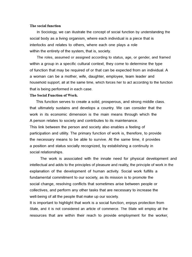 The social function | PDF