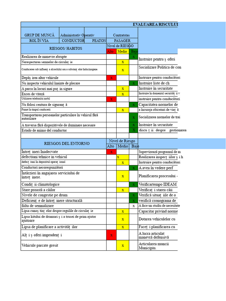 Matricea de Evaluare A Riscului | PDF