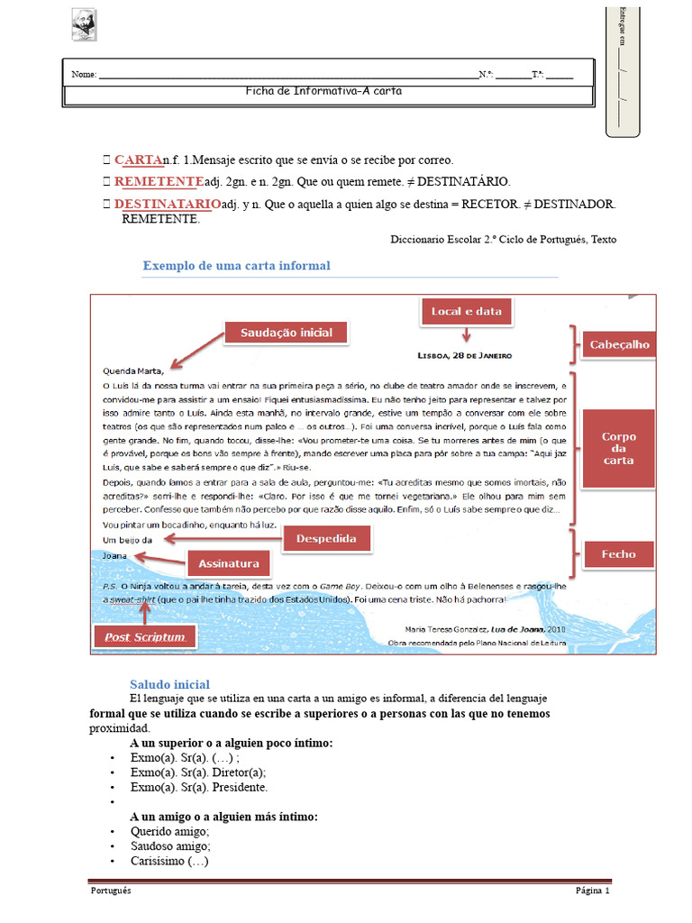 FI Carta Informal | PDF | Puntuación | Escritura