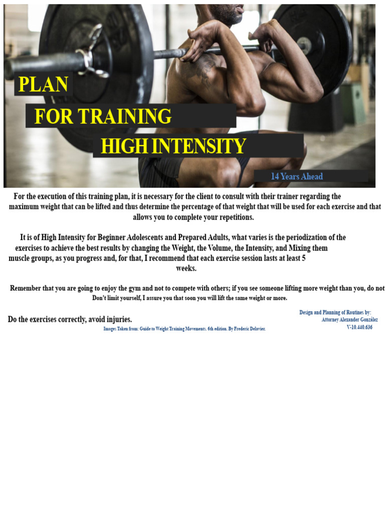 High-Intensity Weight Training Plan | PDF | Muscle Hypertrophy ...