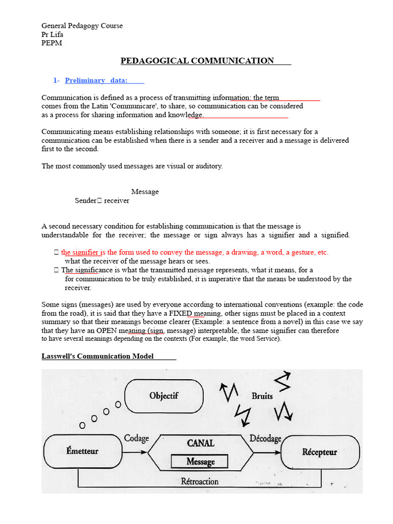 Understanding Pedagogical Communication | PDF | Communication | Information