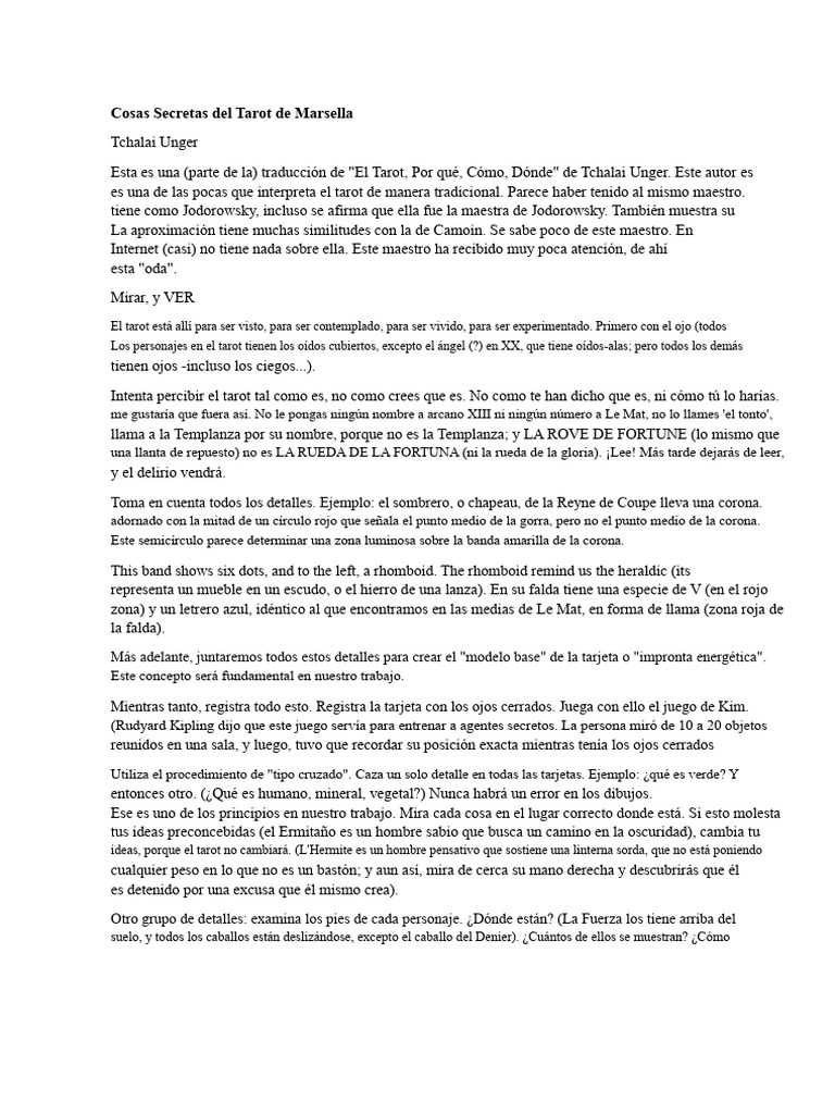 Cosas Secretas Del Tarot de Marsella | PDF | Tarot | Color