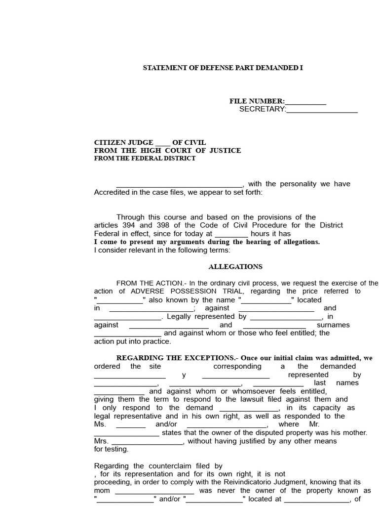 Written Pleadings of The Defendant's Part I | PDF | Lawsuit | Justice