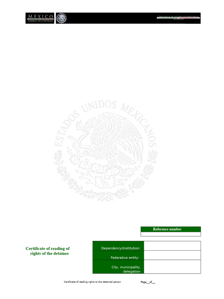 Certificate of Reading Rights To The Detained | PDF | Arrest | Right To ...