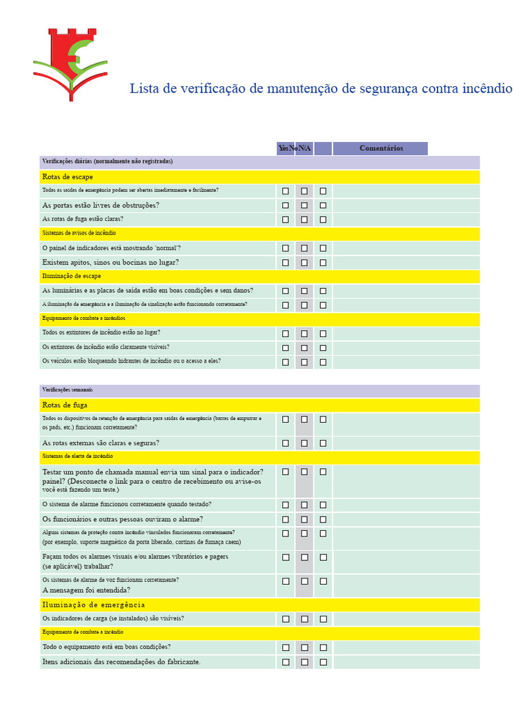 Checklist de Segurança Contra Incêndio | PDF