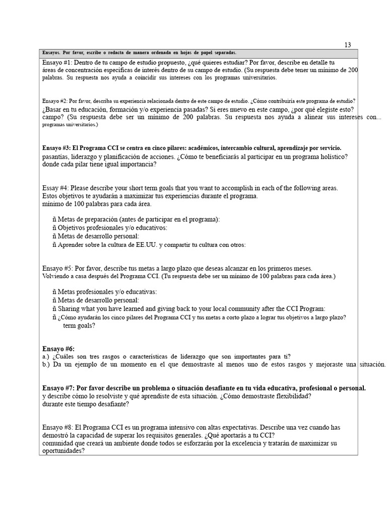Ensayos para el Programa CCI: Metas y Experiencias | PDF | Software ...