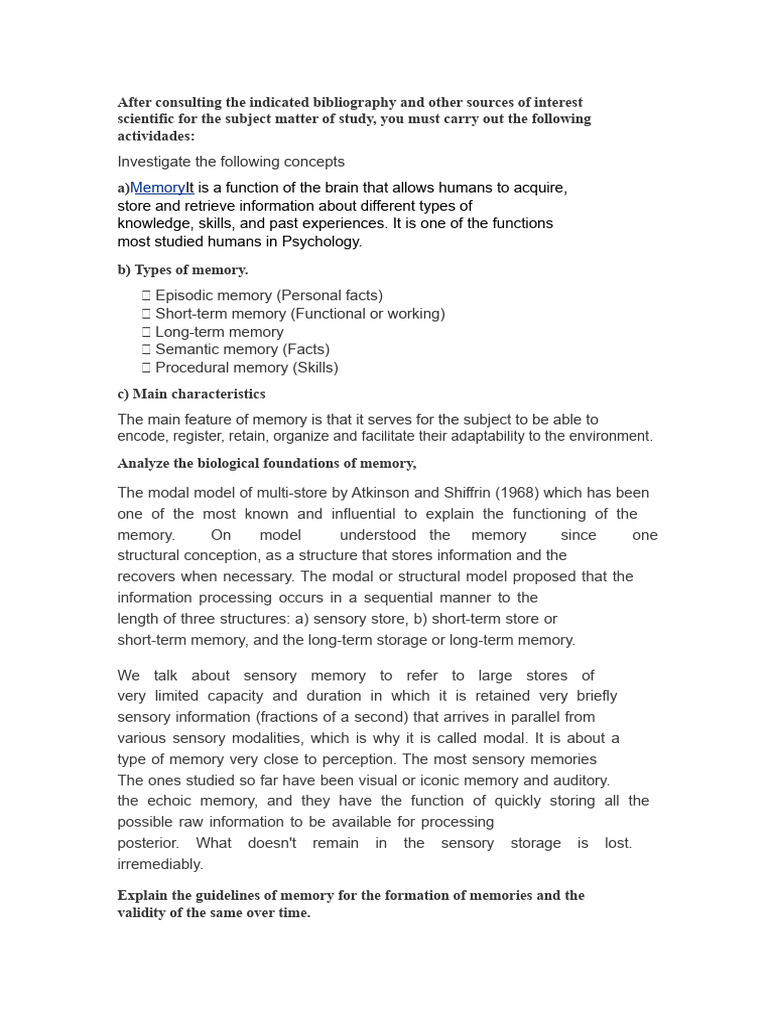 Understanding Memory and Forgetting | PDF | Memory | Recall (Memory)