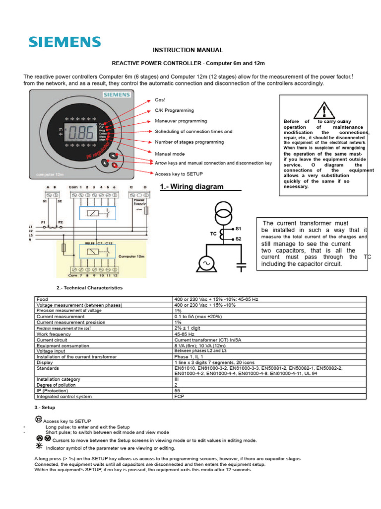 Reactive Power Controller Manual | PDF | Ac Power | Capacitor