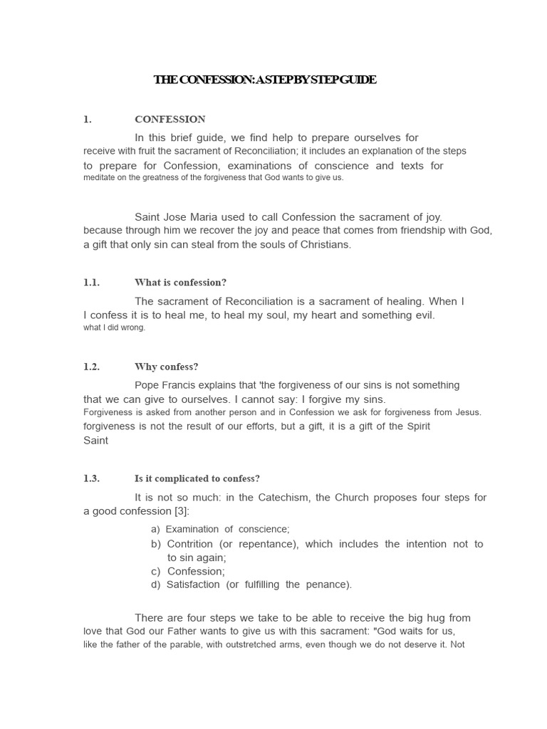Step-by-Step Confession Guide | PDF | Penance | Confession (Religion)