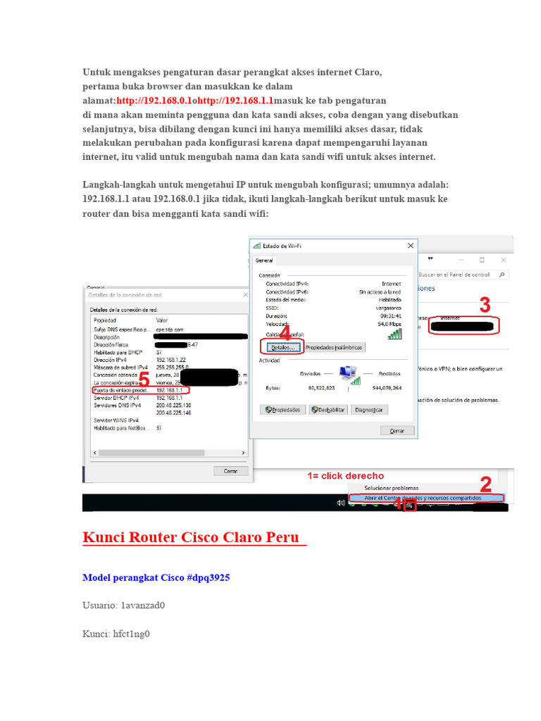 Cara Akses Pengaturan Router Claro | PDF