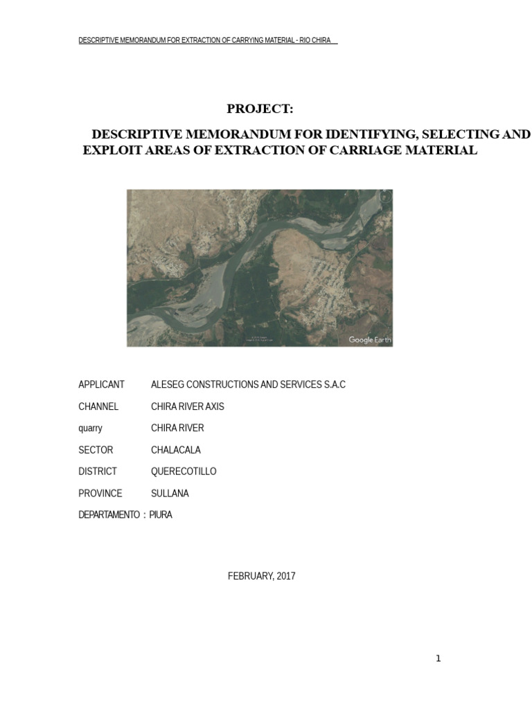 Chira River Material Extraction Plan | PDF | Rock (Geology) | Agriculture