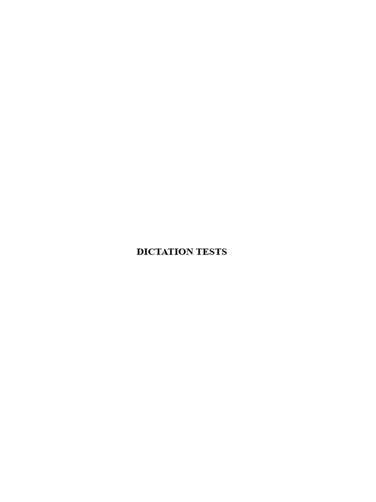 African Dictation Test Samples | PDF