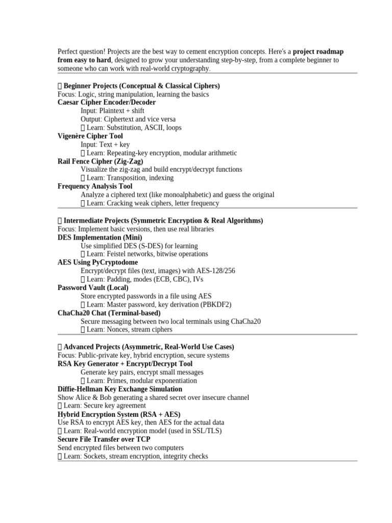 Step-by-Step Cryptography Projects | PDF | Encryption | Cipher