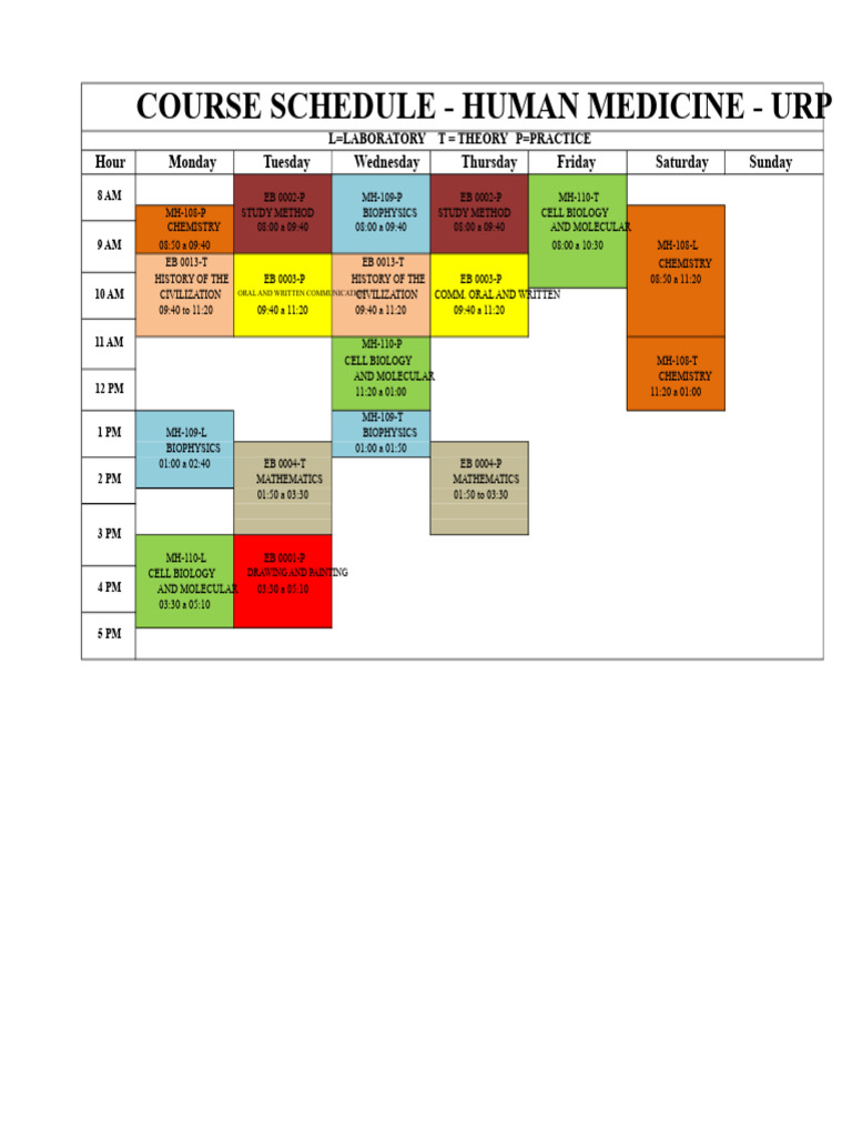 Human Medicine Course Schedule | PDF