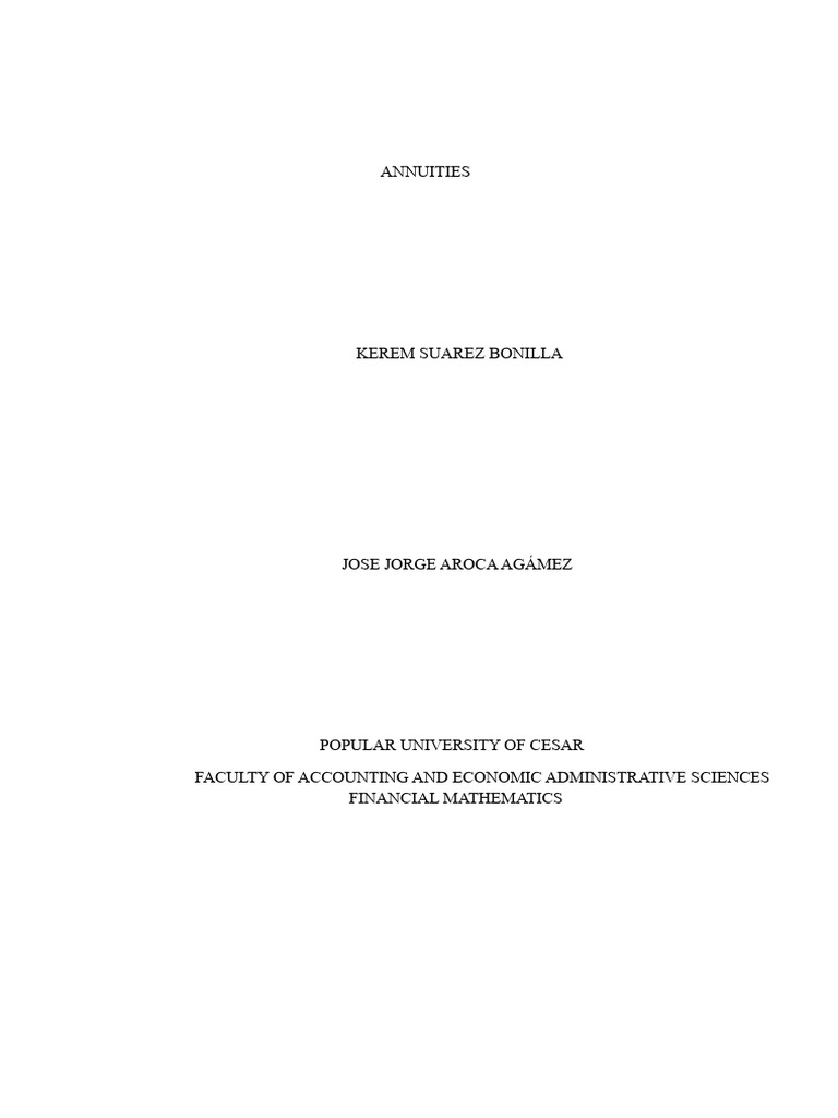 Annuities: Calculations and Examples | PDF | Interest | Financial Services