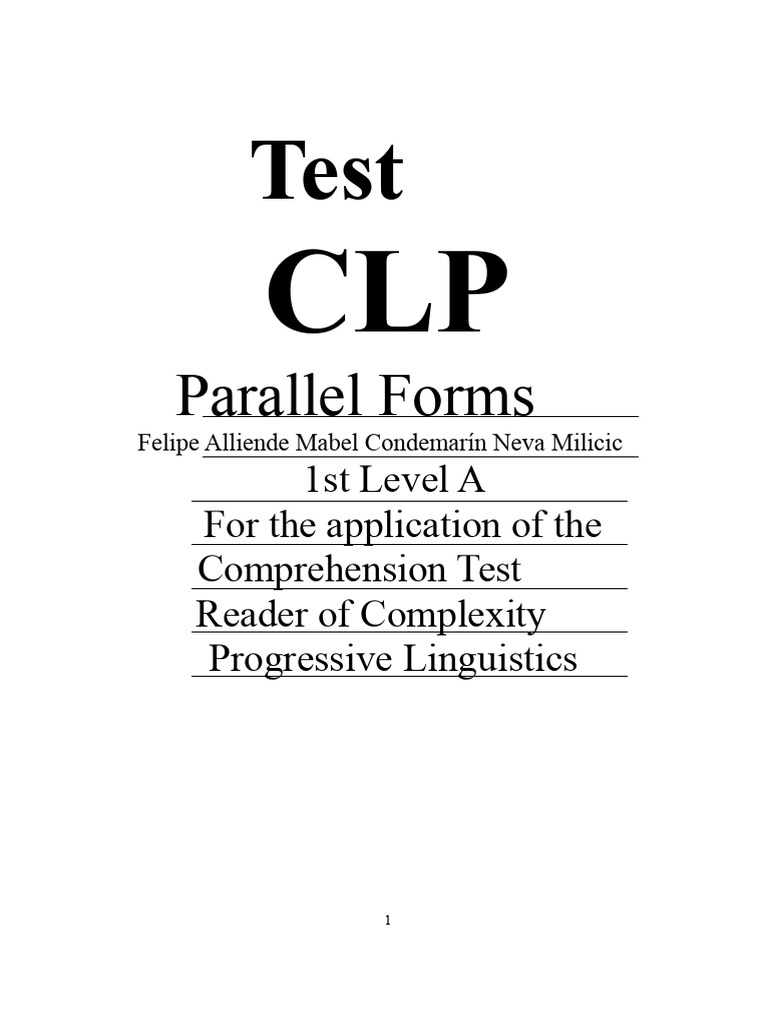CLP Protocol 1 Revised | PDF