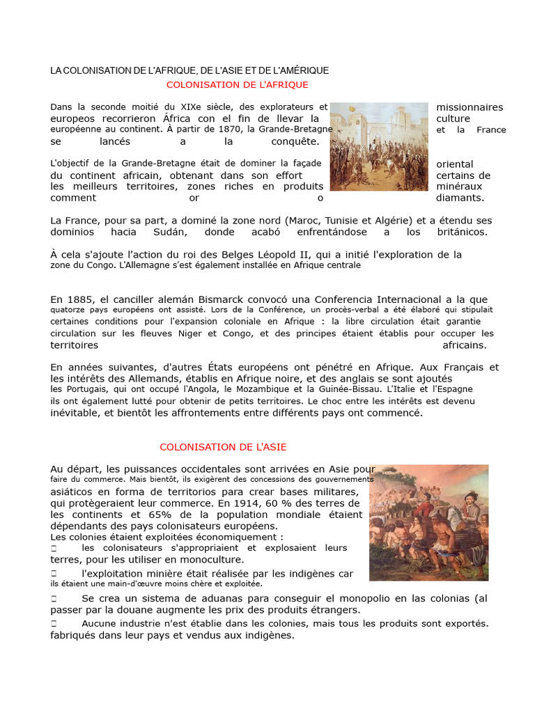 Histoire de la colonisation mondiale | PDF | Afrique | Colonisation
