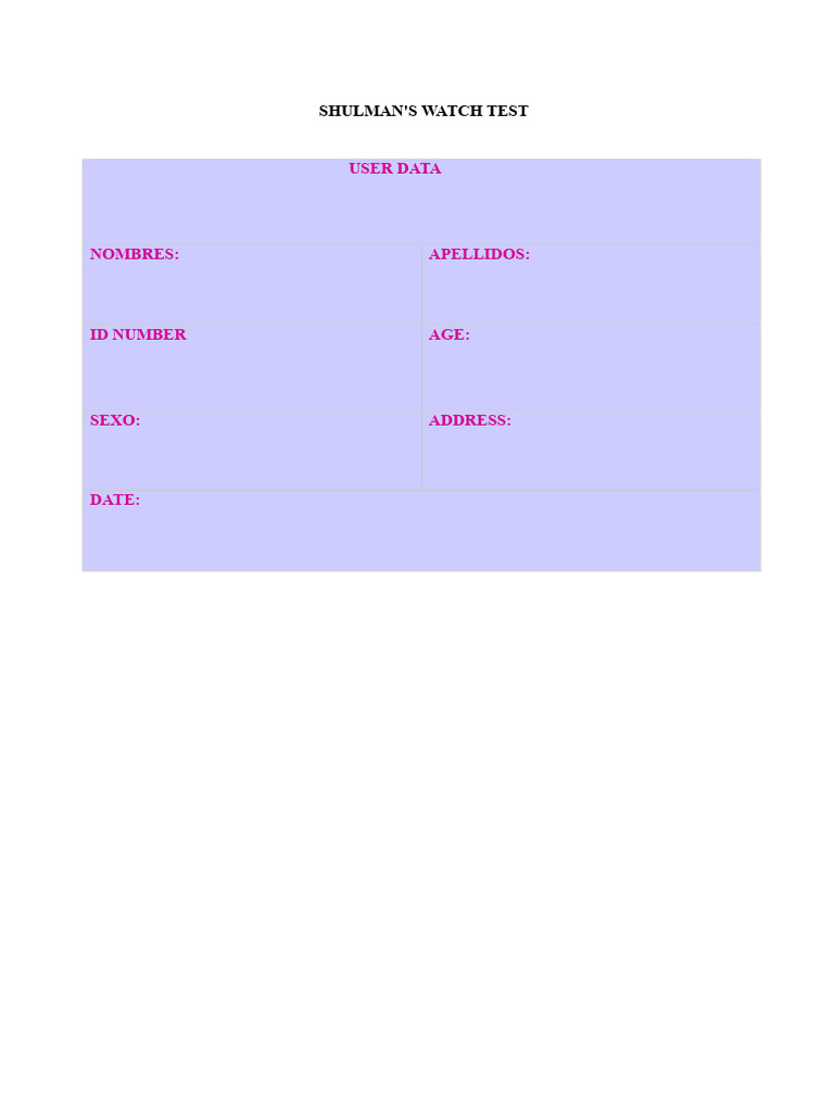 Shulman's Clock Drawing Test Results | PDF | Psychological Concepts ...