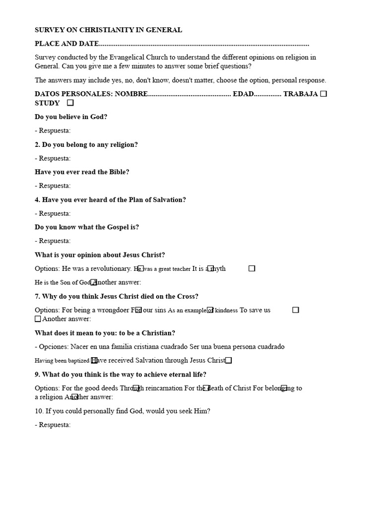 Christianity Opinion Survey Insights | PDF | Jesus | Salvation
