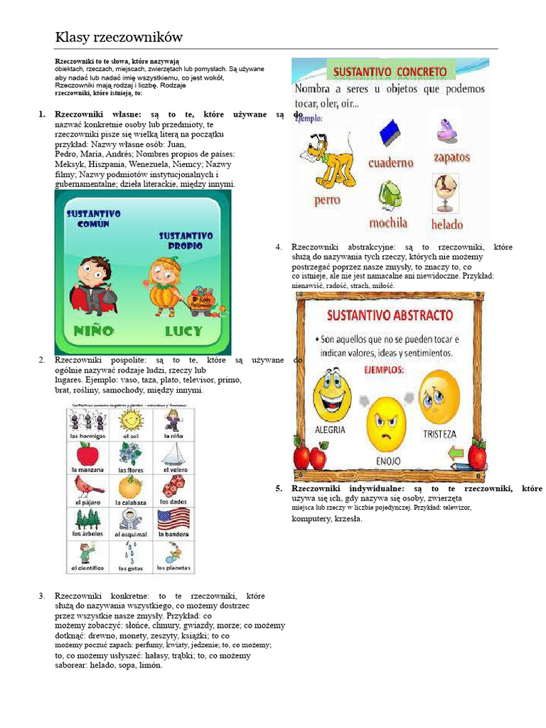 Rodzaje Rzeczowników | PDF
