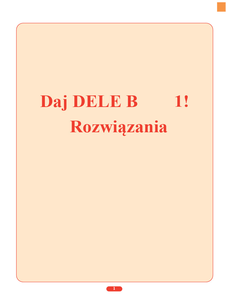 DELE B1 Rozwiązania PDF | PDF