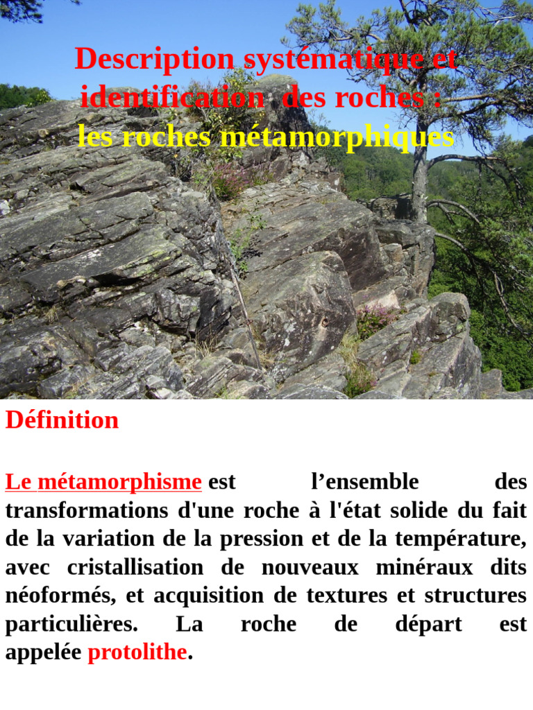Identification des roches métamorphiques | PDF | Pétrologie | Géologie