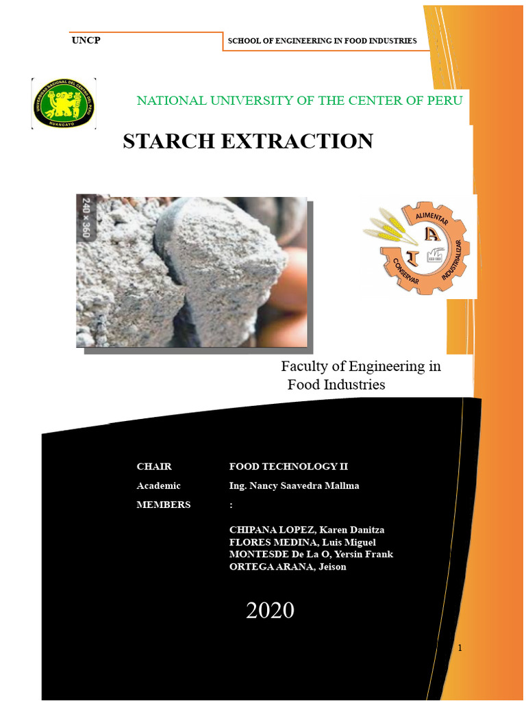 Starch Extraction in Food Technology | PDF | Starch | Polysaccharide