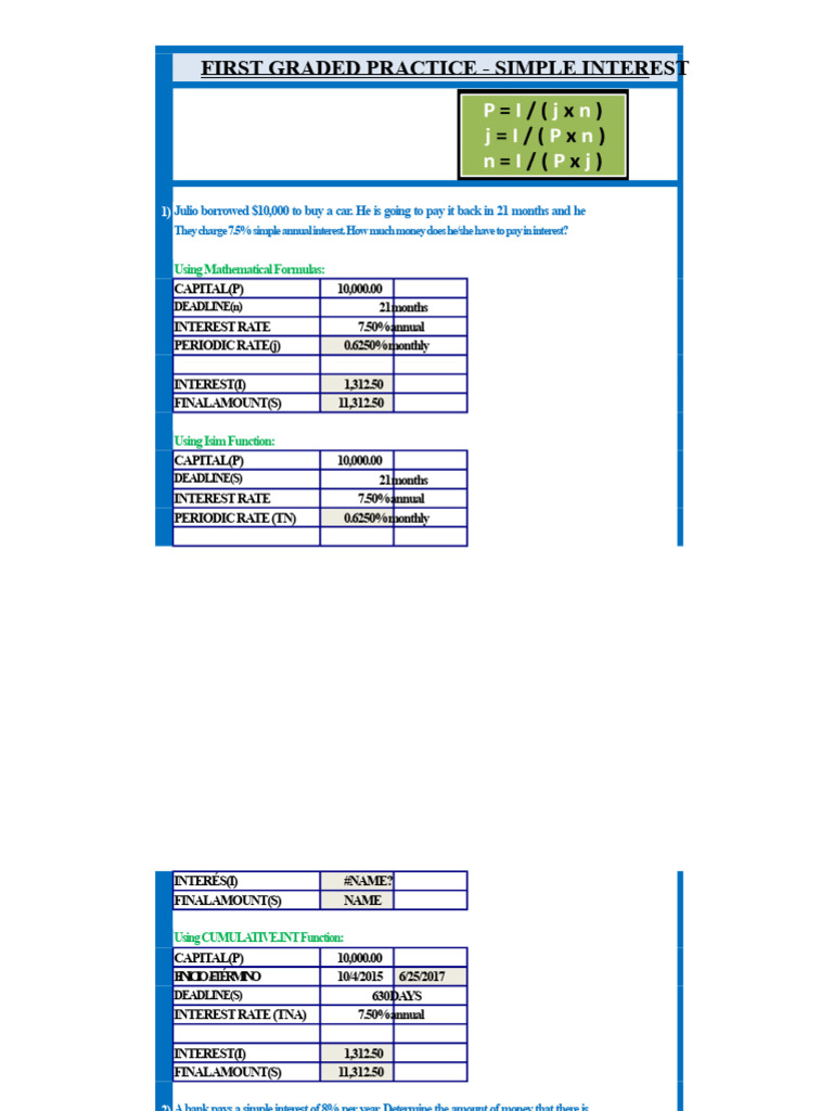 04 Class 1 - Simple Interest - First Practice. | PDF | Interest ...