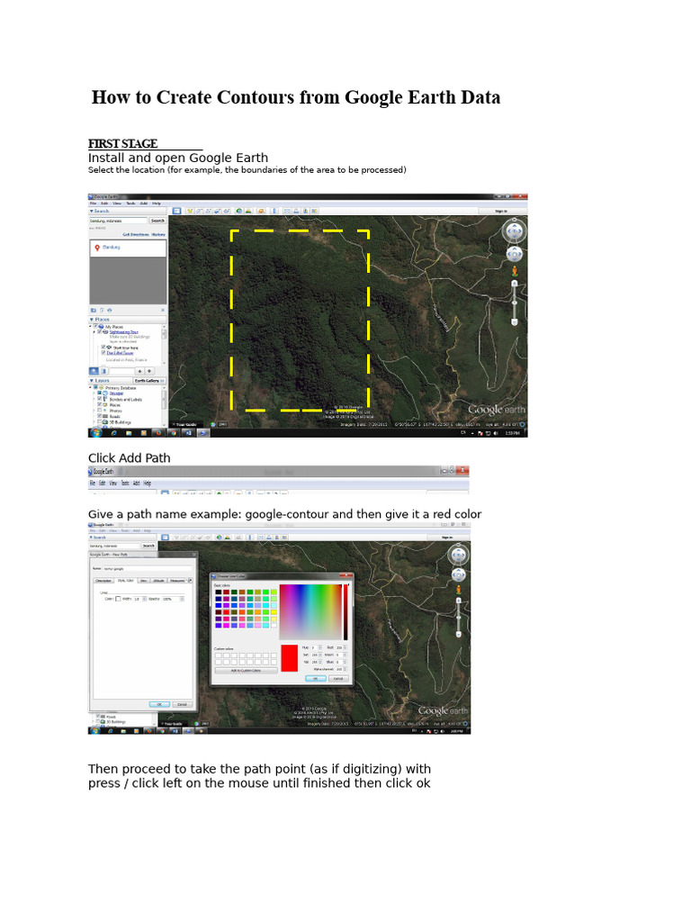 Create Contours from Google Earth Data | PDF | Software | Computing