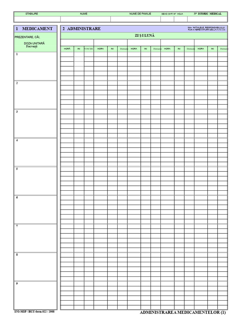 2 Formular. 022 ADMINISTRAREA MEDICAMENTELOR | PDF