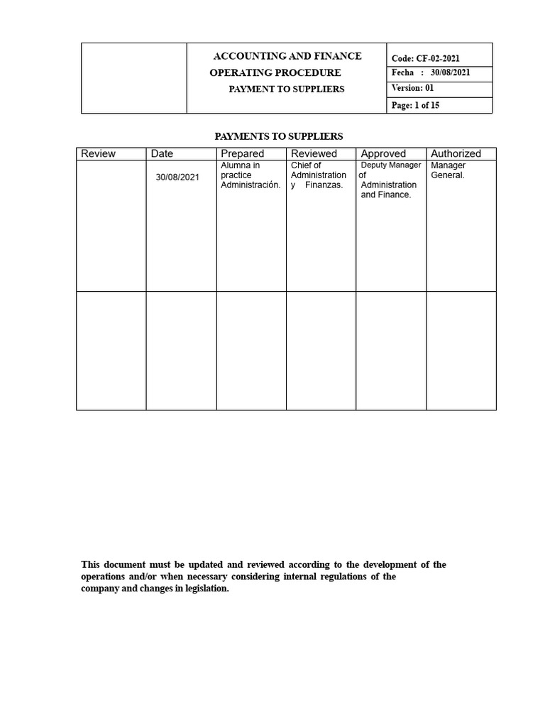 Supplier Payment Procedure Guide | PDF | Invoice | Business