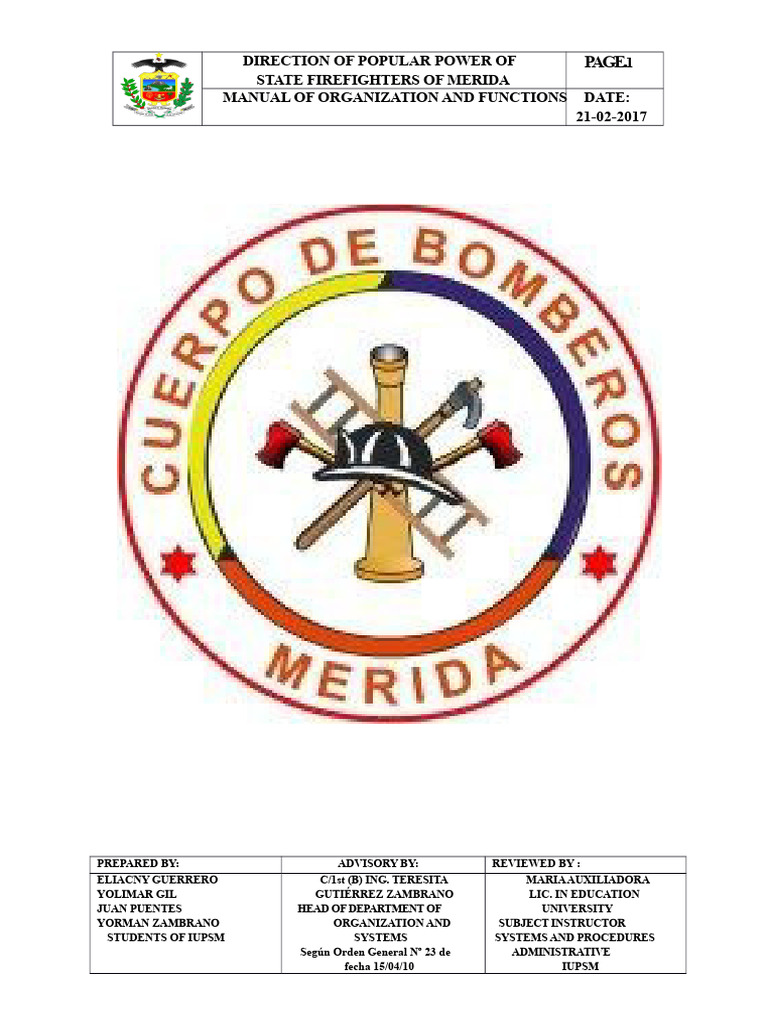 Firefighters Organization Manual | PDF | Firefighter | Emergency