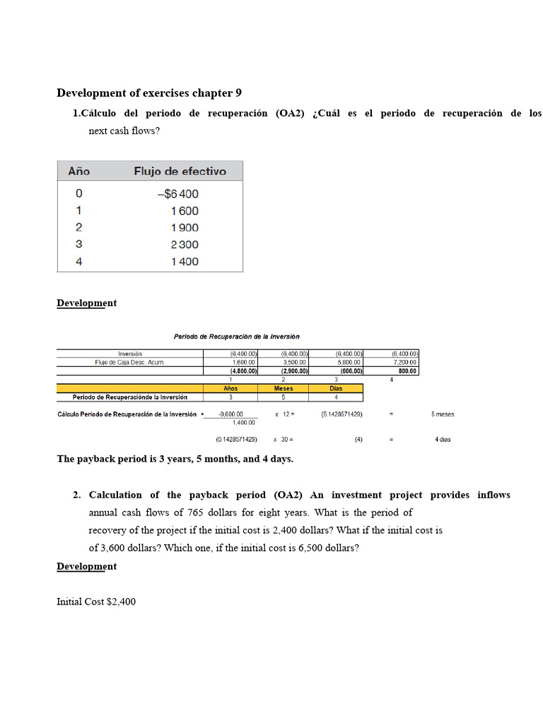 Exercises Chapter 9 | PDF | Internal Rate Of Return | Net Present Value