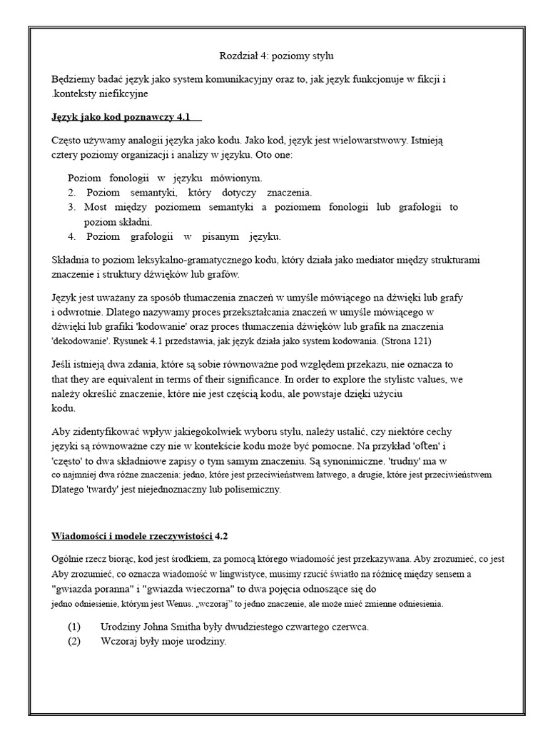 Rozdział 4 Poziomy Stylu | PDF