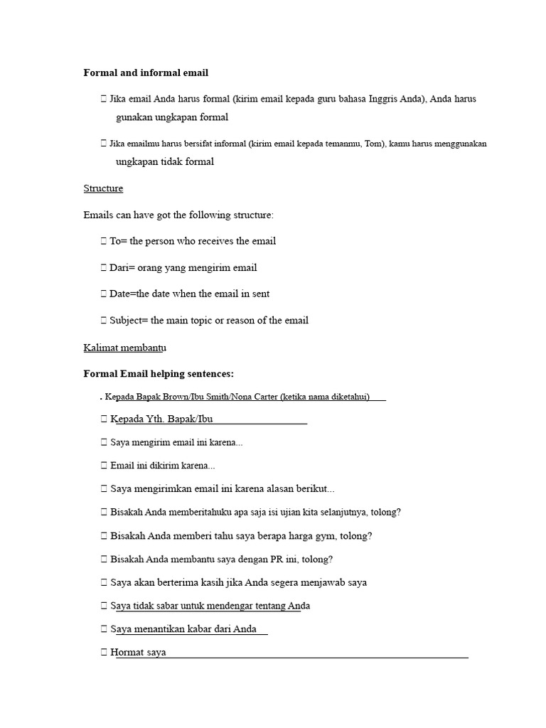 Panduan Email Formal dan Informal | PDF