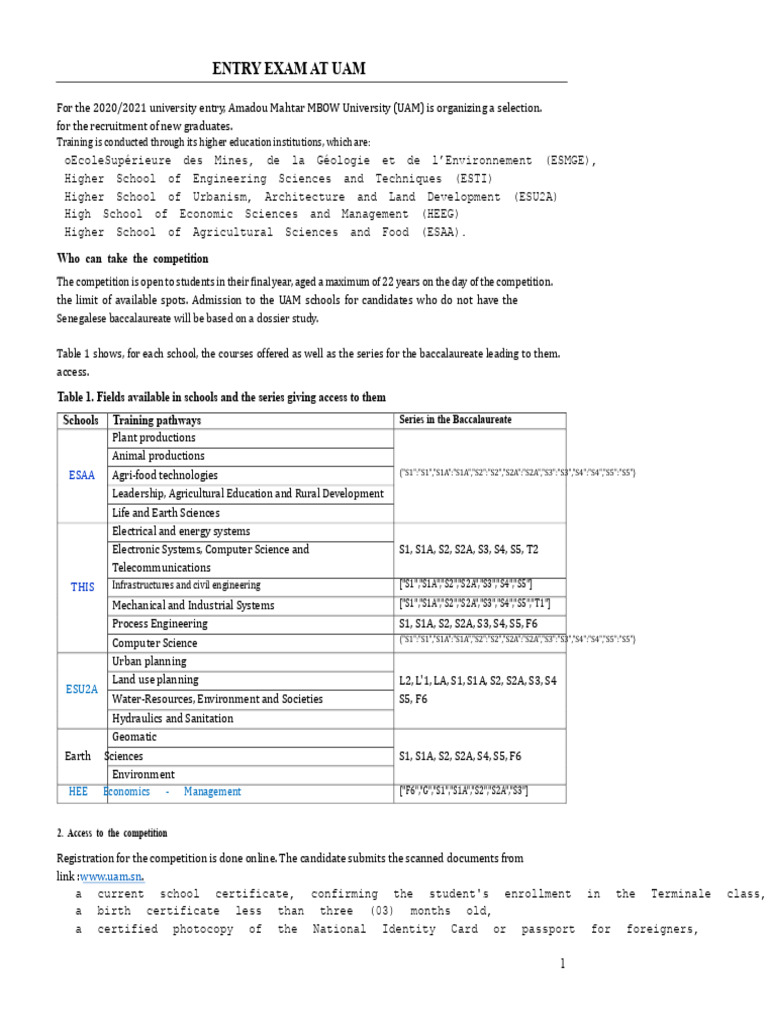 Competition UAM 2020 PDF | PDF