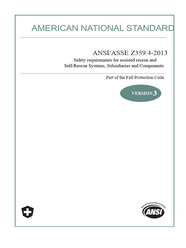 ANSI/ASSE Z359.4-2013 Rescue Standards | PDF | Elevator | Rope