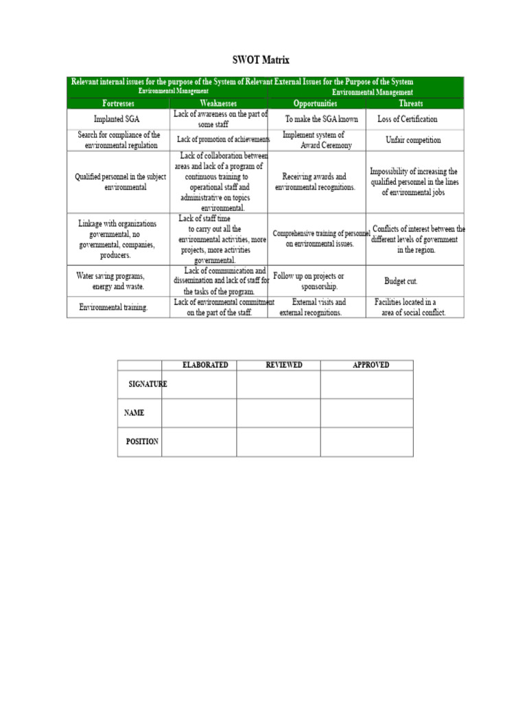 Example of SWOT | PDF | Swot Analysis | Business